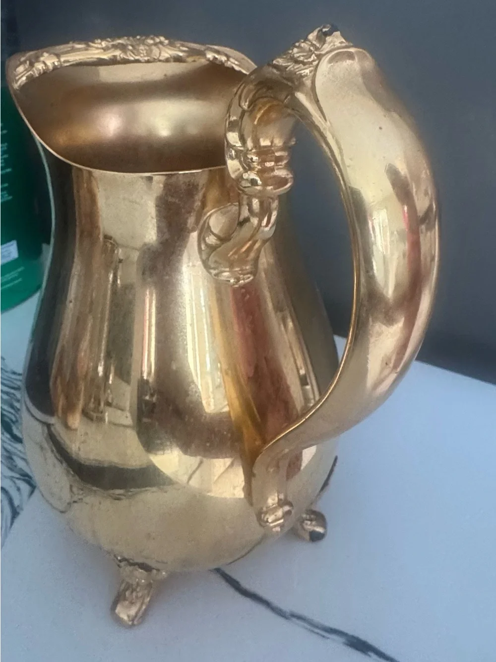 Ornate Gold Creamer Pitcher - Decorative Coffee & Tea Accessory